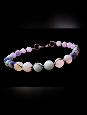 Handcrafted Copper And Stone Bead Bracelet